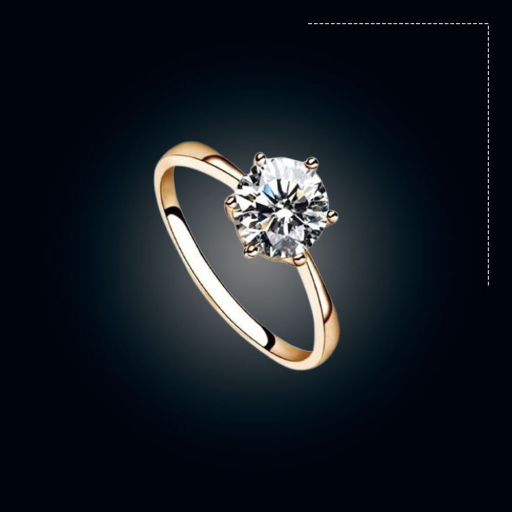 AD Stone And GP Colored UK Imported Finger Ring (Adjustable)