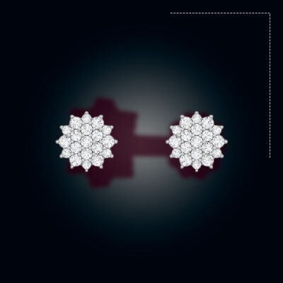 Diamond Cut Multi Stone Kodom Earpin Silver Colored