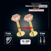 Traditional 18K gold nosepin Pink 2pieces