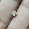 4 stone Traditional 18K gold Diamond Cut Nosepin - Image 3
