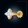 4 stone Traditional 18K gold Diamond Cut Nosepin